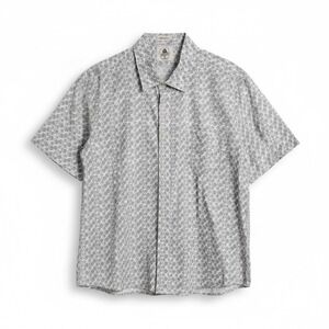 Kennington California Mens XXL Short Sleeve Button Down Shirt Grey Swirl Cotton